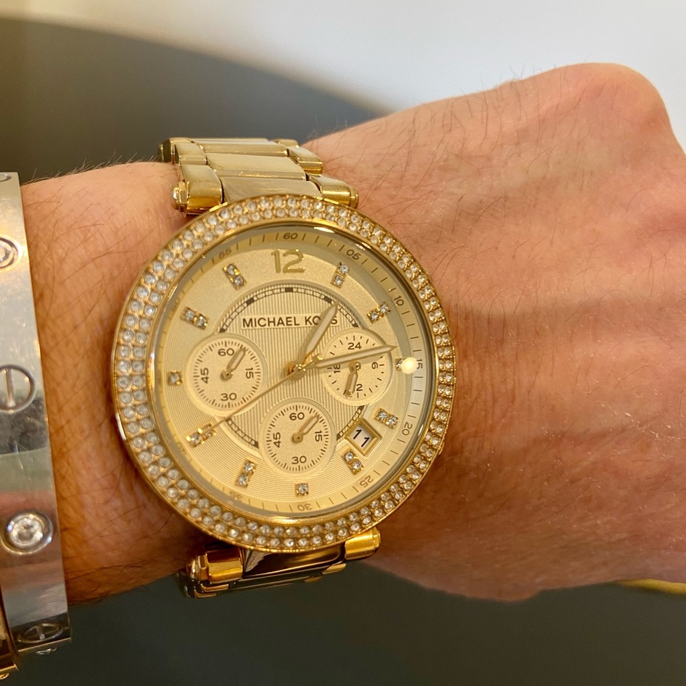 Authentic Michael Kors Gold Plated Chronograph Watch - Picture 11 of 17